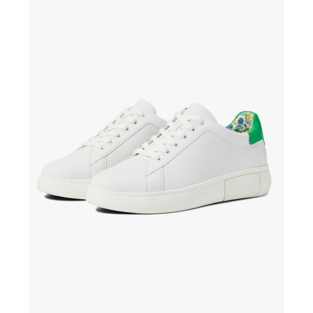Kate Spade White Green Floral Lift Sneakers Size 9